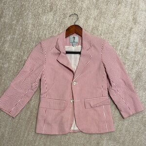 Papo d'Anjo Red and White Striped Blazer